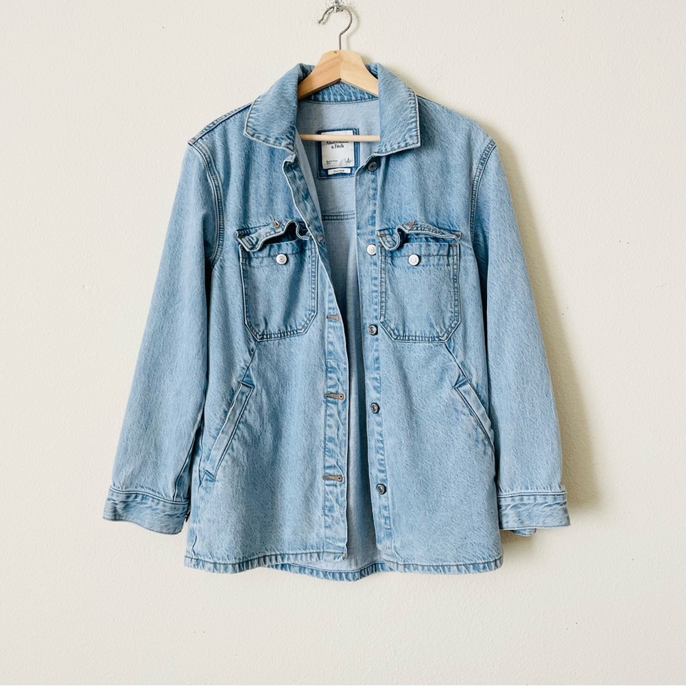 Abercrombie & Fitch Light Blue Denim Jean Jacket